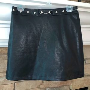 Black faux leather forever 21 skirt